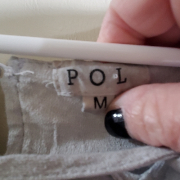 POL Run Down grey mini dress. Boho. Sz med. Lace vneck - Picture 8 of 14